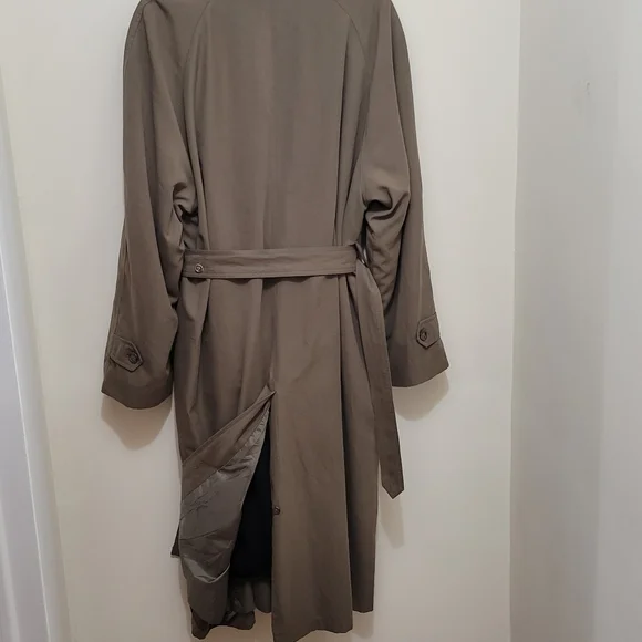 Vintage Mens CHRISTIAN DIOR Trench Coat Jacket Belted + Lining Brown Size 40